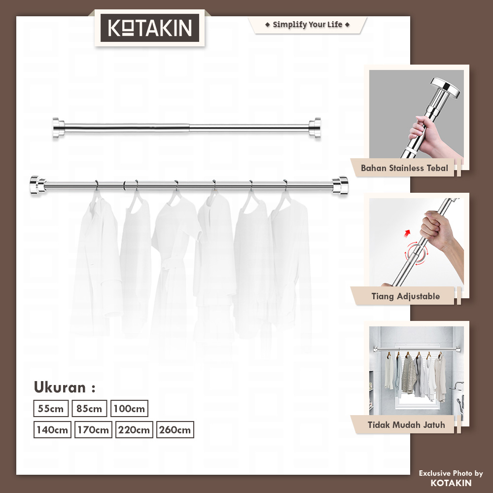 Tiang Tirai Stainless Steel